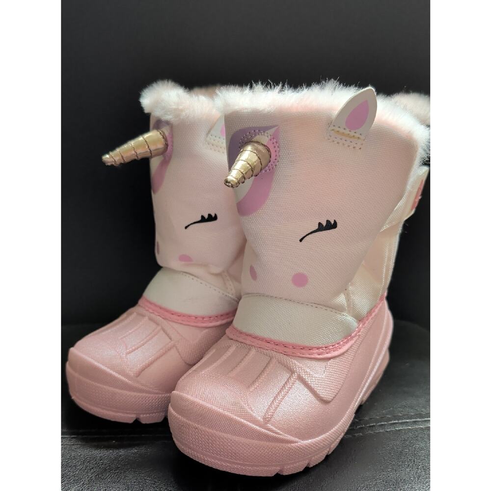 Denali Toddler Girls Size 6 White Pink Magical Unicorn Horse Winter Snow Boots
